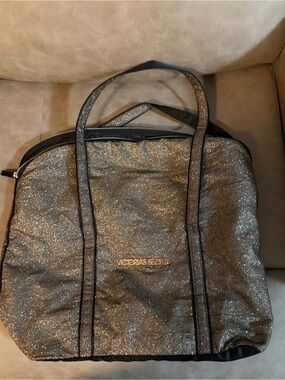 Victoria's Secret Glitter Tote in Metallic Gold